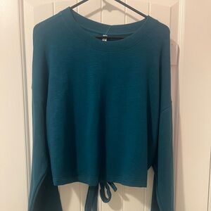 Fabletics Coral Blue Tie Back Sweatshirt Size Medium